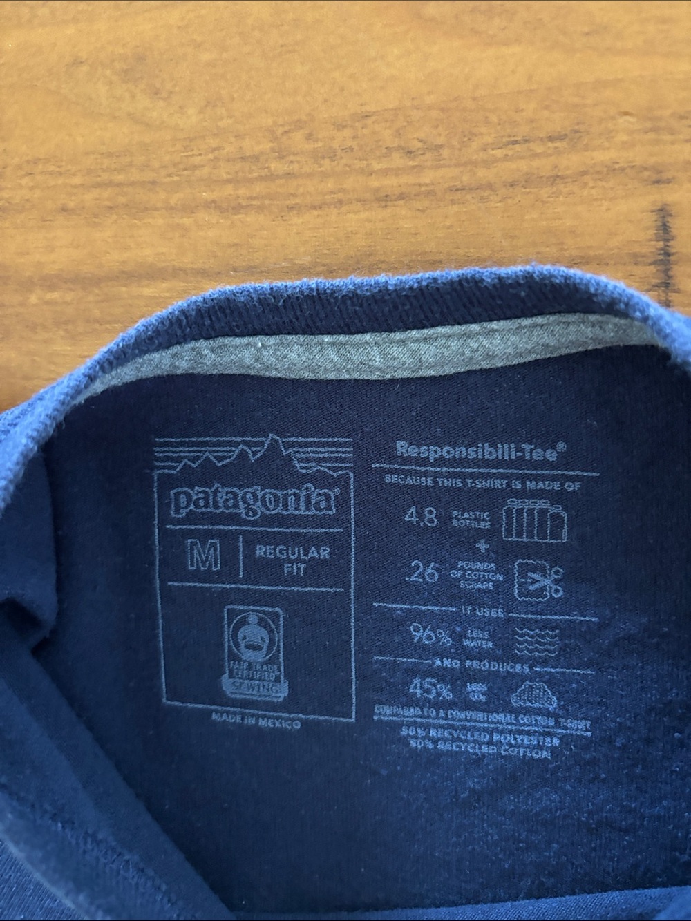Patagonia Navy Short-Sleeve Tee with Color Stripe Logo - Picture 4 of 5